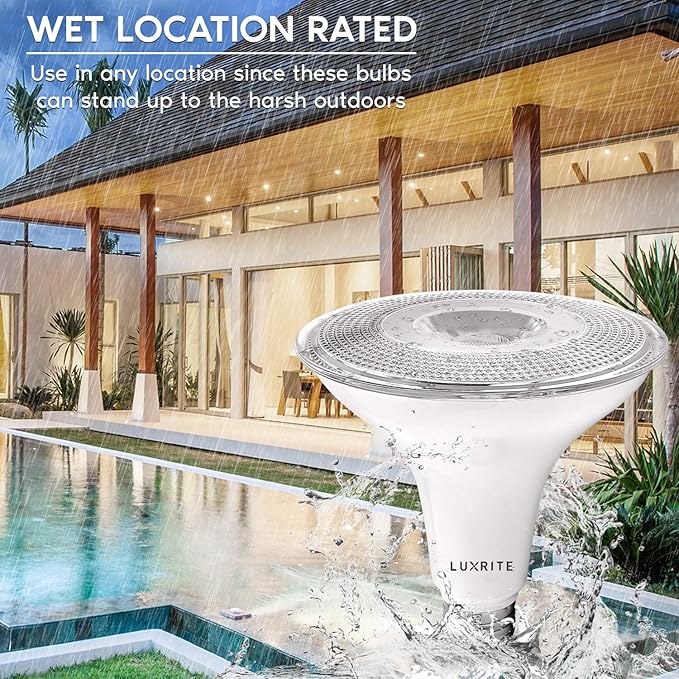 LUXRITE 12 Pack PAR38 LED Outdoor Flood Light Bulbs, 120W Equivalent, 1250 Lumens, 3500K Natural White, 15W Dimmable, Indoor Outdoor Spotlight Bulb, Wet Rated, E26 Standard Base, UL Listed