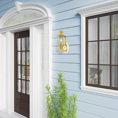 Livex Lighting 2006-02 Basics 1 Light PB Outdoor Wall Lantern, Polished Brass