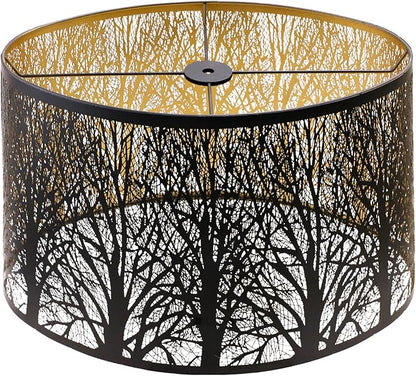 Large Lampshade Oval Etched Forest(14+8.5)×(16+10.5)×9.5"Lamp Shades Replacement for Floor Lamp, Bedside and Table Lamps