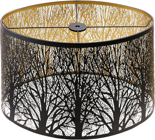 Large Lampshade Oval Etched Forest(14+8.5)×(16+10.5)×9.5"Lamp Shades Replacement for Floor Lamp, Bedside and Table Lamps