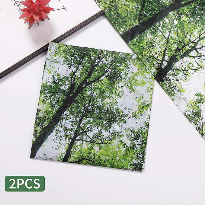 2pcs Fluorescent Light Covers - Light Covers for Ceiling Lights Classroom, Magnetic Light Filters for Office, Hospitals, Home 4 x 2 Feet (forest)