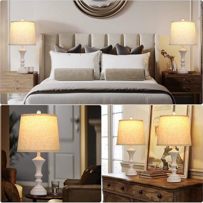 Retro Table Lamps Set of 2 Nightstand Lamp for Bedroom Vintage Rustic Table Lamps for Living Room Traditional Nightstand Bedside Lamps Bulb NOT Included