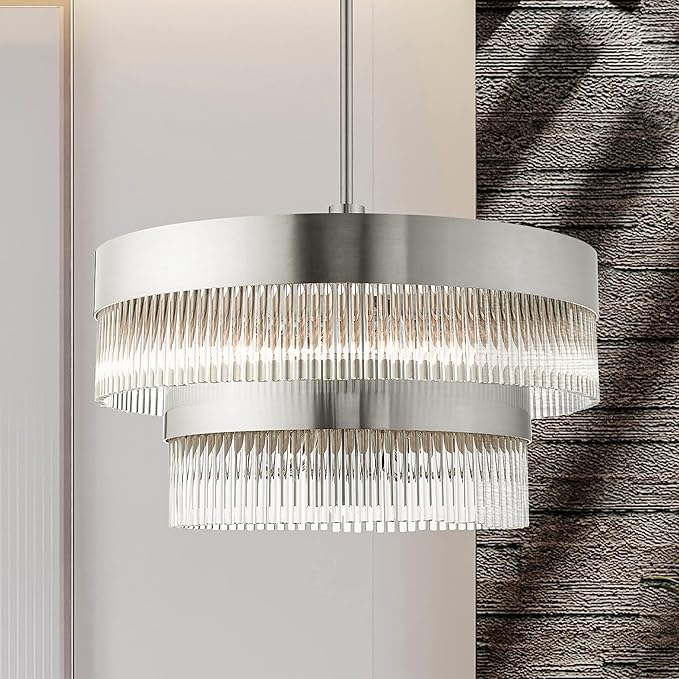 Livex Lighting 49825-91 6 Light Brushed Nickel Chandelier