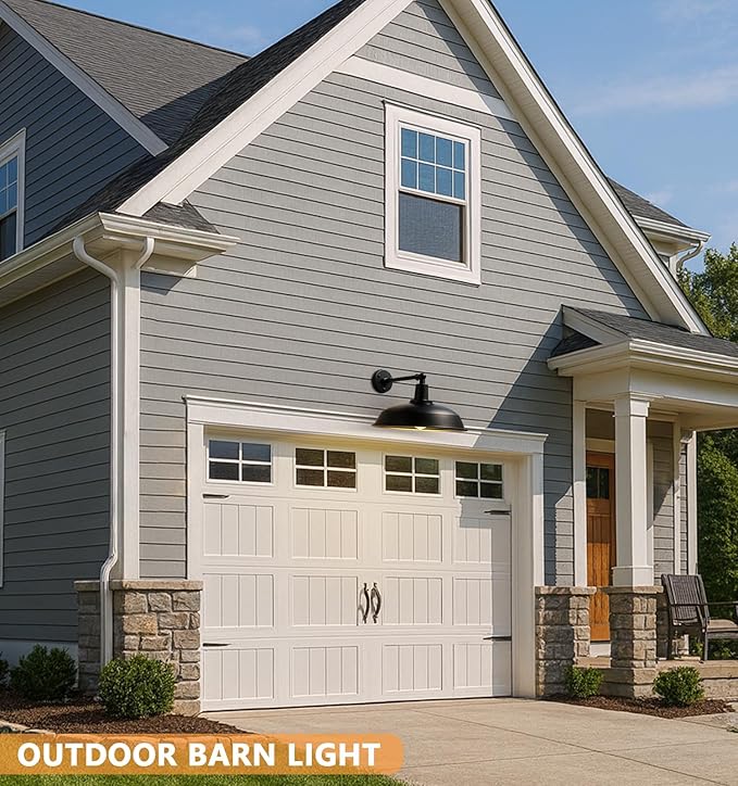 24-inch Extra-Large Outdoor barn Light, Straight arm Design, Vintage Farmhouse Style gooseneck barn Light, Minimalist Outdoor Wall lamp, Suitable for garages, porches, and barns