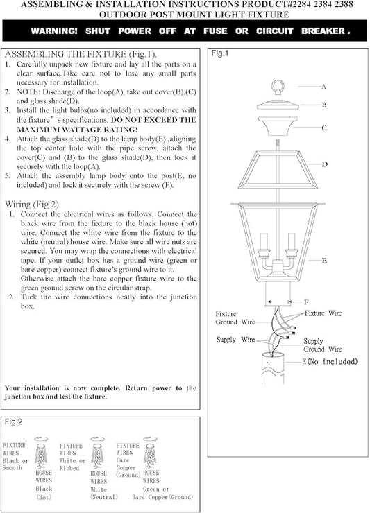 Livex Lighting Lantern 2384-07 Westover 3-Light Outdoor Post Head, Bronze, 21.50x12.00x12.00