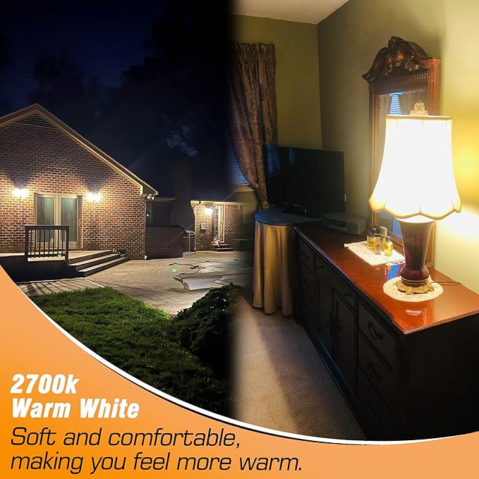 1.57 x 4.92 inch Big E26 15W LED Bulbs 2700K Warm White 2000 Lumen 150 Watt Equivalent Incandescent Bulbs for Outdoor Home attic Corridor Garage Indoor Candelabra Ceiling Fan Bulbs,Non-dimmable,2 Pack