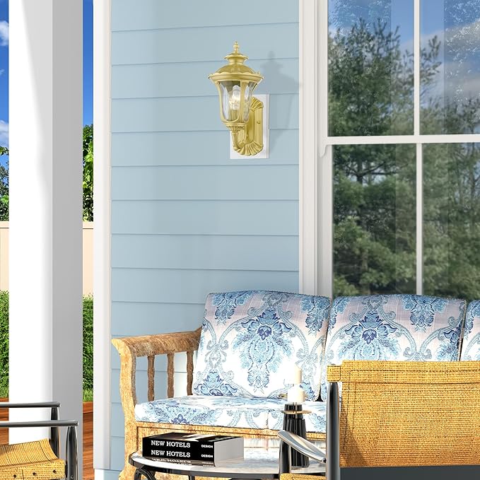 Livex Lighting 7850-13 Oxford 1 Light Outdoor Wall Lantern, White, 7.25 x 15.5 x 8.75