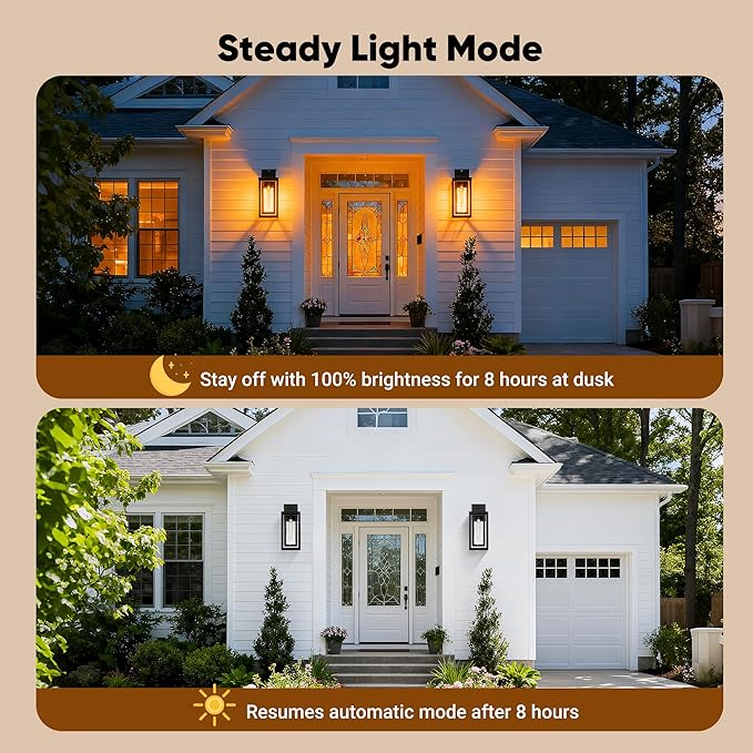 WIHTU Motion Sensor Exterior Porch Light Fixtures, Water Ripple Outdoor Wall Lantern, 2 Pack Sensor Wall Sconce Lights, Waterproof Outside Lantern Lamp, Porch Lamp for Garage, Doorway(Bulb Included)