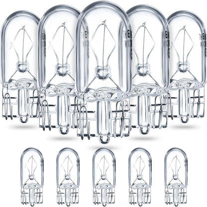 Honoson 1/4 Wedge Base 12V 5W Bulb Clear Krypton Light Bulb for Landscape, RV and Cabinet Lighting (10 Pieces)