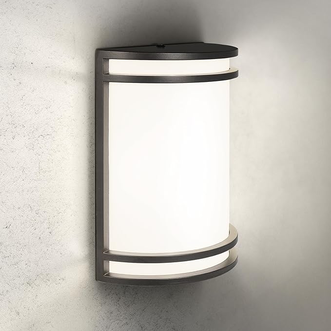 ASD 10 Inch LED Outdoor & Indoor Wall Mount Light Fixture - Oil Rubbed Bronze Modern Wall Sconce Lighting - 15W 120-277V 3000K 4000K 5000K Adjustable Dimmable Front Door & Patio Exterior Lights - ETL
