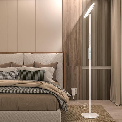 LED Floor Lamp, 3600LM Bright Standing Lamp 350W Equivalent with 2700K-6500K Stepless Dimming, Modern Torchiere Room Lamp with Remote/Touch Control, 69" Tall Lamp for Living Room Bedroom Office(White)