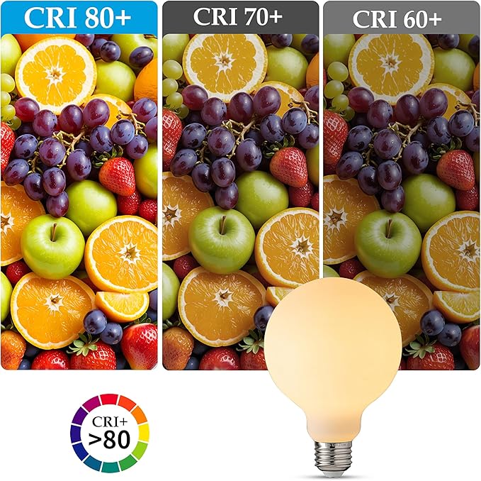 Frosted Globe Light Bulbs 60 Watt Equivalent, 6W No Dimmable LED Globe Light Bulbs, 2700k Soft White, E26 Standard Base G30/G95 Vintage LED Edison Bulb, 1 Pack