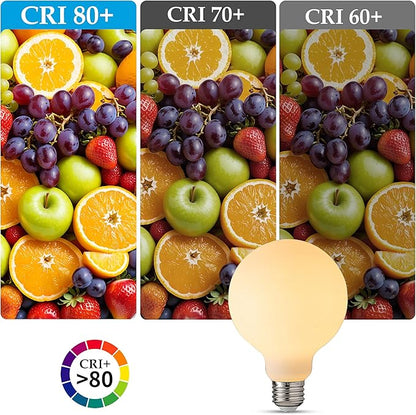 Frosted Globe Light Bulbs 60 Watt Equivalent, 6W No Dimmable LED Globe Light Bulbs, 2700k Soft White, E26 Standard Base G30/G95 Vintage LED Edison Bulb, 1 Pack
