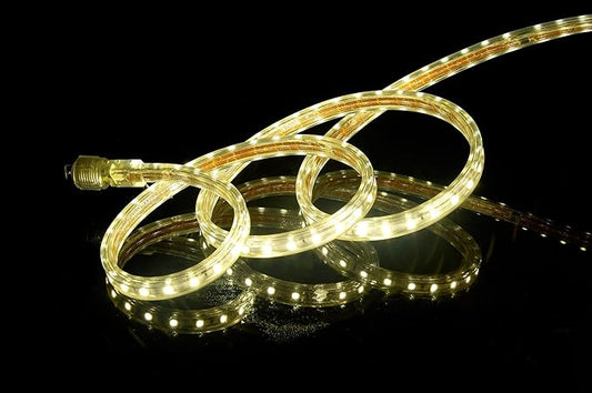 CBConcept UL Listed, 30 Feet, Super Bright 8100 Lumen, 3000K Warm White, Dimmable, 110-120V AC Flexible Flat LED Strip Rope Light, Commercial Grade, Indoor Outdoor use, Ready to plug n shine