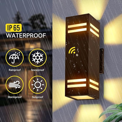2-Pack Bronze Dusk to Dawn Outdoor Lights, Wall Light Wtih LED Bulbs, Modern Up Down Lights Outdoor, IP65 Waterproof Exterior Lighting Fixtures, Outside Lights for House for Porch, Garage