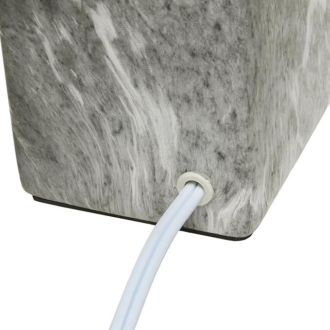 Simple Designs LT1217-BOB 11.81" Mini Marble Ceramic Cube Table Lamp, for Living Room, Bedroom, Office, Black with Black Shade