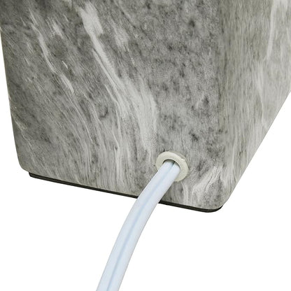 Simple Designs LT1217-BOB 11.81" Mini Marble Ceramic Cube Table Lamp, for Living Room, Bedroom, Office, Black with Black Shade