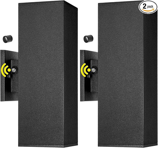 2-Pack Exterior Wall Light Fixtures, Outdoor Waterproof Wall Sconce with Dusk to Dawn Photocell Sensor, Modern Porch Lights Outdoor Up Down for Patio Entryway Front Door