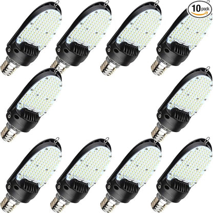 LED Shoebox Corn Light Bulb, 75W/95W/115W Power Selectable LED Retrofit Kits - 5000K E39 Rotatable Mogul, 16100LM 180° Commercial Paddle Bulb for Parking Lot, Wall Pack, Flood Light Retrofit (10)
