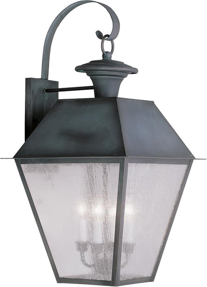 Livex Lighting 2172-61 Mansfield 4-Light Outdoor Wall Lantern, Charcoal