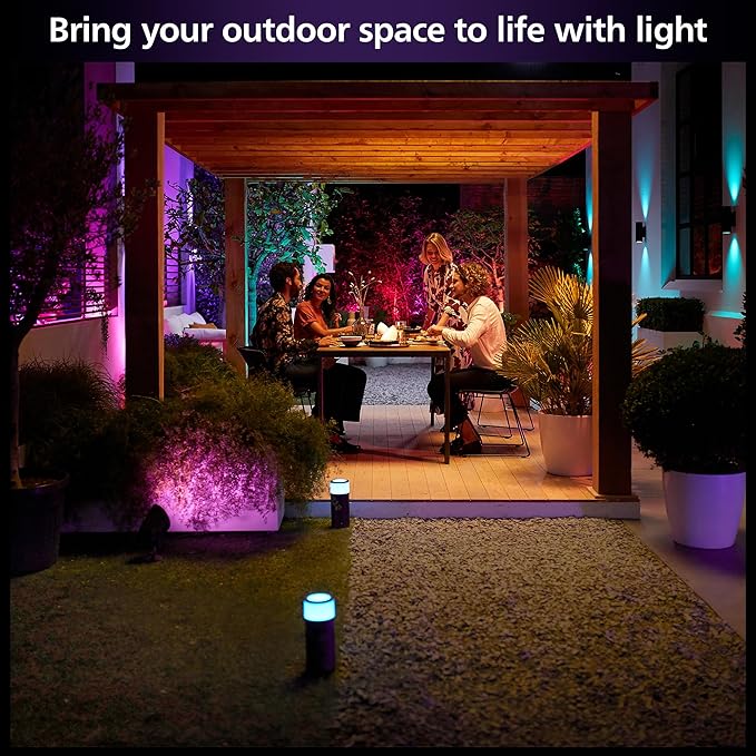 Philips Hue Calla Large Outdoor Pedestal Light (Low-volt), (104 x 402 mm) White & Color Light, Voice Control with Alexa, Apple Home & Google Assistant, Bridge required