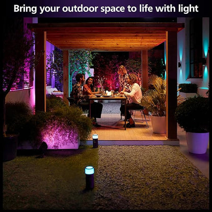 Philips Hue Calla Large Outdoor Pedestal Light (Low-volt), (104 x 402 mm) White & Color Light, Voice Control with Alexa, Apple Home & Google Assistant, Bridge required
