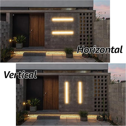 2 Pack 31.5inch Long Outdoor White Wall Lights 24W 3000K Modern Porch Lights Acrylic Waterproof IP65 Exterior Wall Light Fixtures for House Patio Porch Courtyard (White)