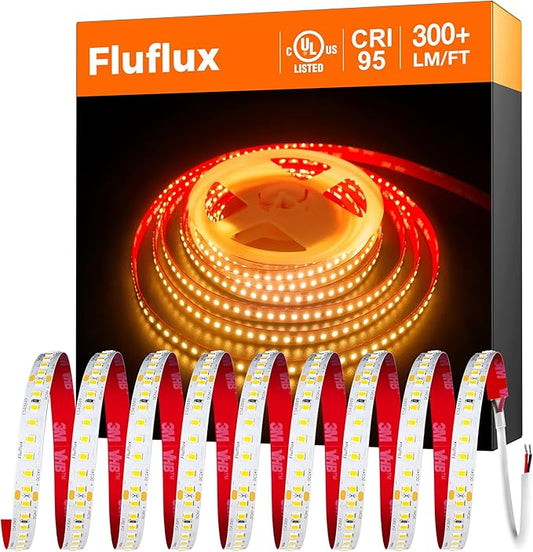 24V 2835 LED Strip Lights 2700K, 300+LM/FT, 32.8FT, UL Listed, CRI95, High Density 160LEDs/m Tape Light, Cuttable, Dimmable, VHB Equipped, for Pros, Hotels, Lobbies, Corridor (NO Power Supply)