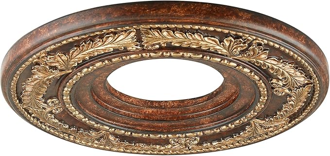 Livex Lighting 8204-63 Ceiling Medallion in Verona Bronze with Aged Gold Leaf Accents 12D x 1.25