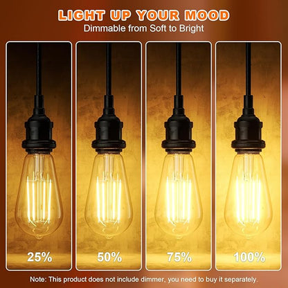 Kawaya E26 LED Edison Bulbs: 6W Equivalent 60 Watt Dimmable LED Light Bulbs - Vintage Warm Lights 2700k 800 Lumens High Brightness Filament Bulbs with 90+ CRI (12)