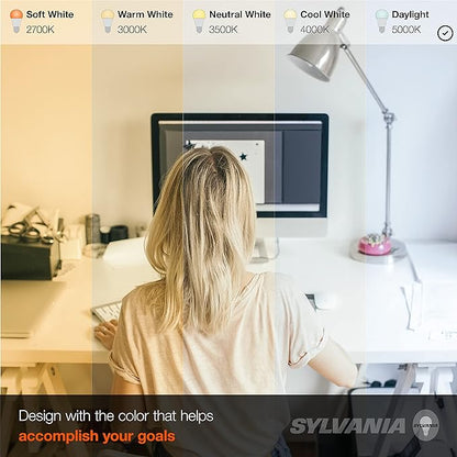 Sylvania ECO LED Light Bulb, A19, 100W Equivalent, Efficient 14.5W, 7 Year, 1450 Lumens, Frosted, 5000K, Daylight - 6 Pack (40884)