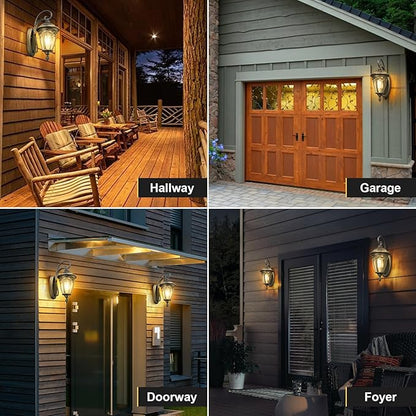 Outdoor Wall Lantern, Outdoor Lights Fixtures Wall Mount with Seeded Glass, Exterior Porch Lights, Waterproof Outside Wall Sconce Lights E26 Anti-Rust for House Front Porch Patio Garage