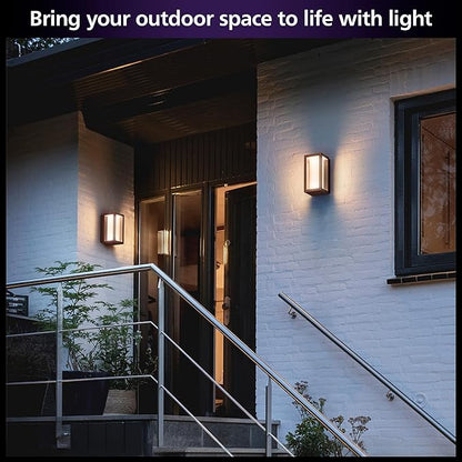 Philips Hue Impress Outdoor Wall Light (Hardwired), (6.1 x 9.4 in) White & Color Light, Voice Control, Bridge Required