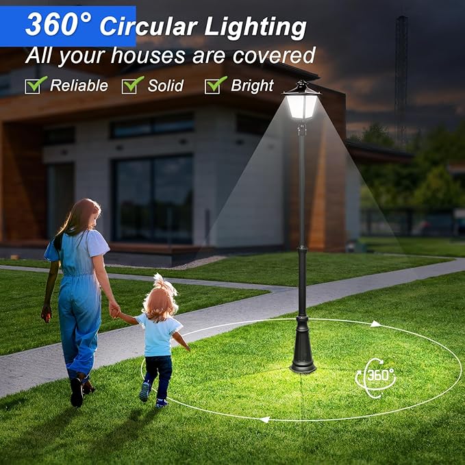 LED Post Top Light 60W/50W/30W Power Tunable, 3CCT 3000K/4000K/5000K Outdoor Post Pole Lights, IP65 Waterproof LED Parking Lot Light for Garden Yard Street Lighting, AC100-277V UL DLC Listed