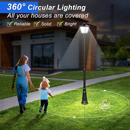 LED Post Top Light, 120W/100W/80W Power Tunable, 3CCT 5000K/4000K/3000K Outdoor Post Pole Lights, LED Parking Lot Light for Garden Yard Street Lighting, IP65 Waterproof, AC100-277V, UL DLC Listed