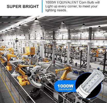 Led Corn Light Bulb 100W 15000LM Bright 5000K Led Bulb E26/E39 Base 1000W Equivalent Metal Halide HID CFL for Indoor Outdoor Lighting Warehouse High Bay Light Fixture Garage Workshop