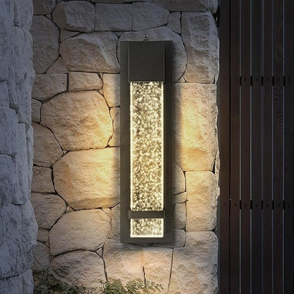 ASD LED 18" Bubble Glass Wall Light Fixture, Outdoor Dusk to Dawn Sconce | 3CCT, Waterproof, Photocell, ETL Listed | 12W 500LM 3000-5000K 120V | Exterior Lantern, Porch Lighting | Black