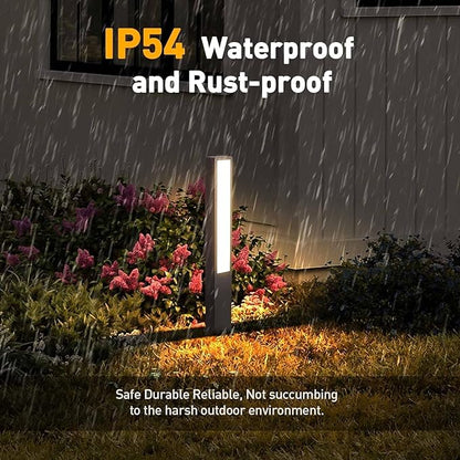 Modern Landscape Path Light,40 Inch Aluminum Pathway Bollard Lights Outdoor High Voltage Wired Garden Floor Lamp IP65 Waterproof LED 3000K Luxury Lighting for Patio Walkway Driveway Yard Decoration