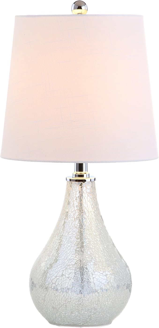 JONATHAN Y JYL1024B Mona 20.5" Mini LED Table Lamp, Modern, Contemporary, Elegant, Office, Living Room, Family Room, Dining Room, Bedroom, Hallway, Foyer, Mosaic White