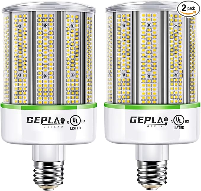 GEPLAD 2-Pack 200W LED Corn Light Bulb, E39 Mogul Base 5000K Daylight 28,000LM Lamp, Replacement 1000Watt CFL HPS Metal Halide Bulb, Large Area Lamp for Street, Garage, Warehouse High Bay Lighting