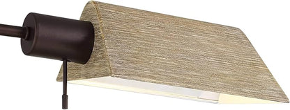 Regency Hill Jenson Rustic Farmhouse Industrial Swing Arm Pharmacy Floor Lamp Standing 54" Tall Bronze Faux Wood Adjustable Height Task Lighting for Living Room Reading House Bedroom Home