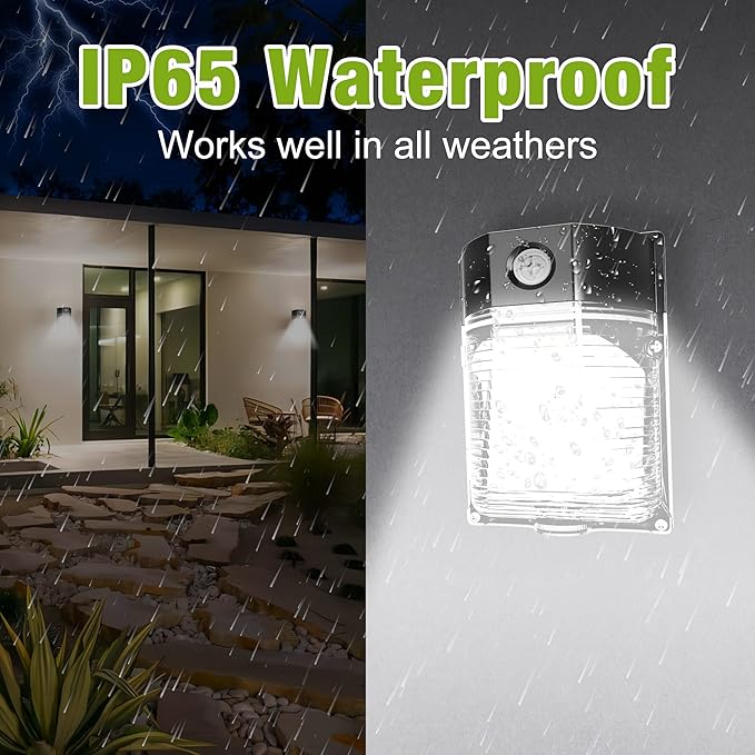 YXL 6PACK 30W 3600LM LED Wall Pack Lights with Dusk to Dawn Photocell, AC100-277V 5000K Wall Pack Lights Outdoor Led, IP65 Waterproof, ETL Listed, for Porch Garden Garage Warehouse Hotel Lighting.