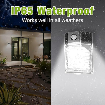 YXL 6PACK 30W 3600LM LED Wall Pack Lights with Dusk to Dawn Photocell, AC100-277V 5000K Wall Pack Lights Outdoor Led, IP65 Waterproof, ETL Listed, for Porch Garden Garage Warehouse Hotel Lighting.