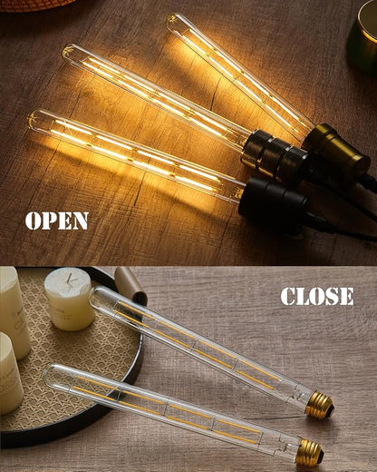 LED Tubular Light Bulbs,E26 Dimmable Long Led Bulbs,10W Equal 100 Watt, 2700K Warm White,11.8in Led Edison Tube Bulb,T10 Clear Glass Cover,6Pack.