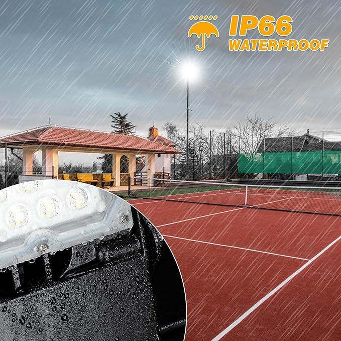 Juyace 36000lm LED Parking lot Lights Dusk to Dawn Stadium Flood Light Outdoor Commercial 5000K IP65 100-277V 240W for Sports Fields Court Arena Security Area(3 Pack)