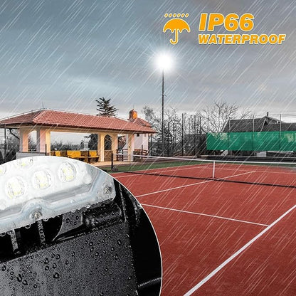 Juyace 36000lm LED Parking lot Lights Dusk to Dawn Stadium Flood Light Outdoor Commercial 5000K IP65 100-277V 240W for Sports Fields Court Arena Security Area(3 Pack)