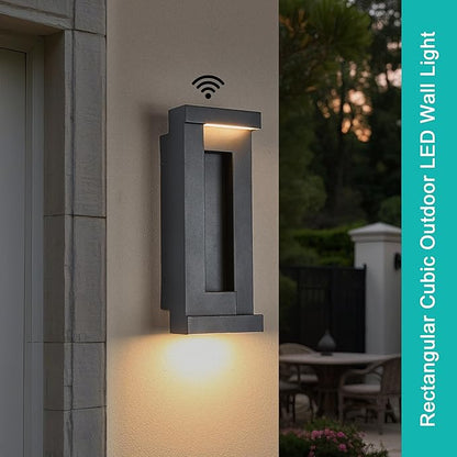 Dusk to Dawn Outdoor LED Wall Lights, Exterior Front Porch & Patio Light, Photocell Sensor Wall Sconce Lamp, IP65 Waterproof, Anti Rust Outside Lighting for House, Doorway, Garage