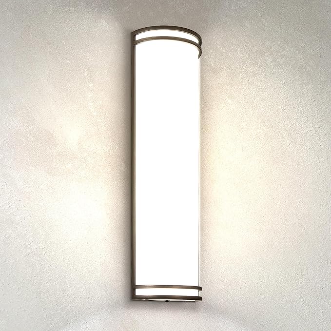 ASD 24 Inch LED Outdoor & Indoor Wall Mount Light Fixture - Oil Rubbed Bronze Modern Wall Sconce Lighting - 25W 120-277V 3000K 4000K 5000K Adjustable Dimmable Front Door & Patio Exterior Lights - ETL