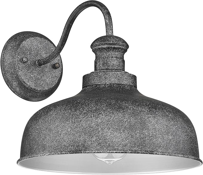 Outdoor Farmhouse Barn Light, Outside Wall Sconce, Weather Resistant Anti-Rust Farmhouse Exterior Wall Light, Outdoor Lantern Lamp for Porch, Garage, Patio, Entryway (Antique Black, 1 Pack)