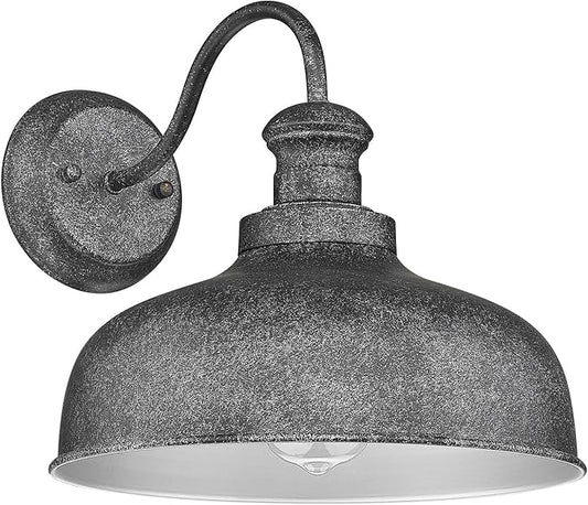 Outdoor Farmhouse Barn Light, Outside Wall Sconce, Weather Resistant Anti-Rust Farmhouse Exterior Wall Light, Outdoor Lantern Lamp for Porch, Garage, Patio, Entryway (Antique Black, 1 Pack)